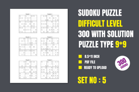 Challenging Your Mind with Difficult 300 Sudoku Puzzle 9 9, Vol-5