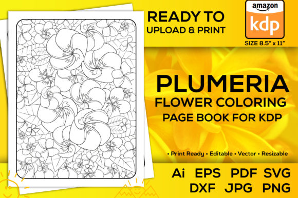 Plumeria Flower Coloring Pages Book Kdp: A Creative and Versatile Art Resource
